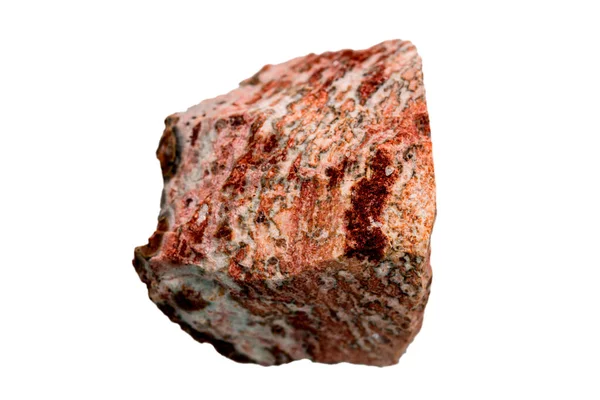 Rhyolite Primer Plano Del Mineral Cortado Sobre Fondo Blanco — Foto de Stock