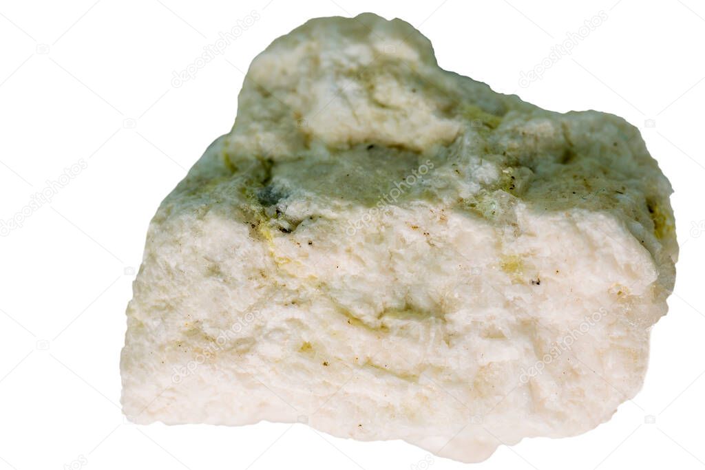 Feldspar, closeup of the mineral cut out on a white background