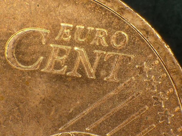 Euromynt Närbild — Stockfoto