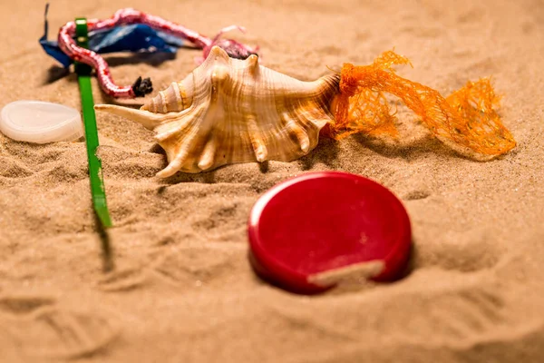 Contaminación Plástica Una Playa —  Fotos de Stock