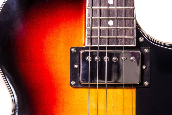 Gitarre Semi Akustisch Mit Details lizenzfreie Stockfotos