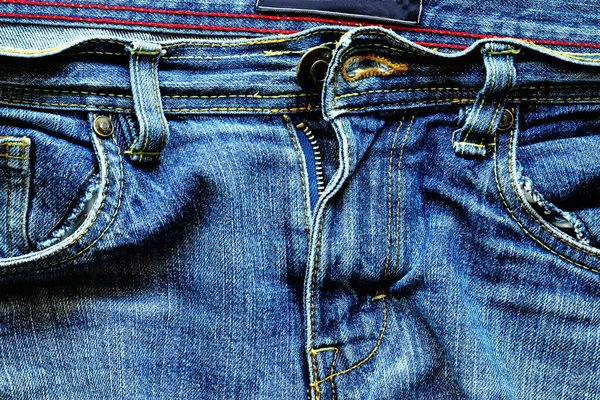Jeans Vorderseite Mit Reißverschluss Und Taschen — Stockfoto