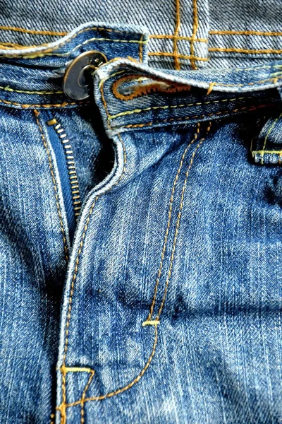 Jeans Vorderseite Mit Reißverschluss — Stockfoto