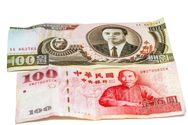 Bills of Korea and Taiwan — Stock Photo, Image