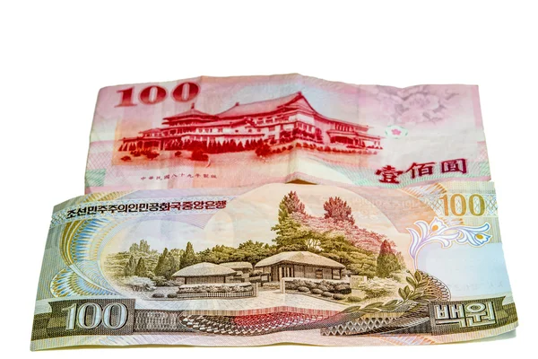 Bills of Korea and Taiwan — Stock Photo, Image