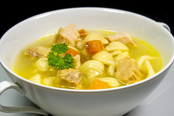 Chicken soup with noodles — Stock Photo, Image