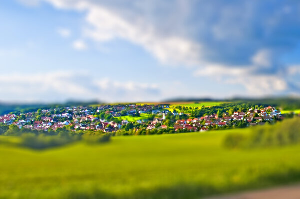 Village in miniature view