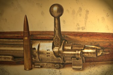 Vintage görünümü mühimmat ile karabina