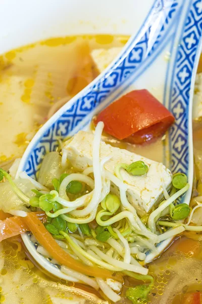 Chinese soup with tofu — Stock Photo, Image