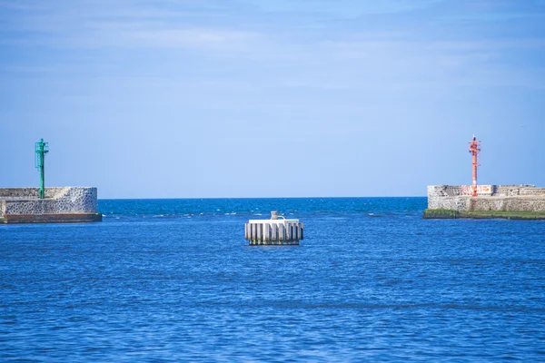 Ustka, Polonia ingresso del porto marittimo — Foto Stock