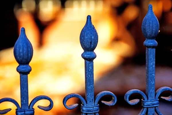 Fence with black background — Stock Photo, Image