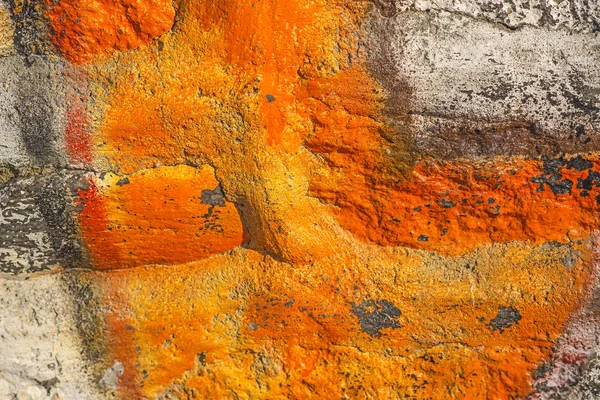 Oude muur geschilderd met oranje kleur — Stockfoto