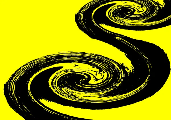 黄色と黒のカラフルなスパイラル — ストック写真