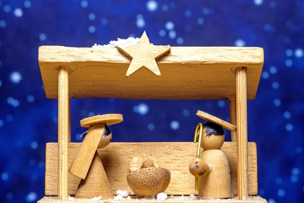 Crib, Christmas decoration with figures — Stock Photo, Image