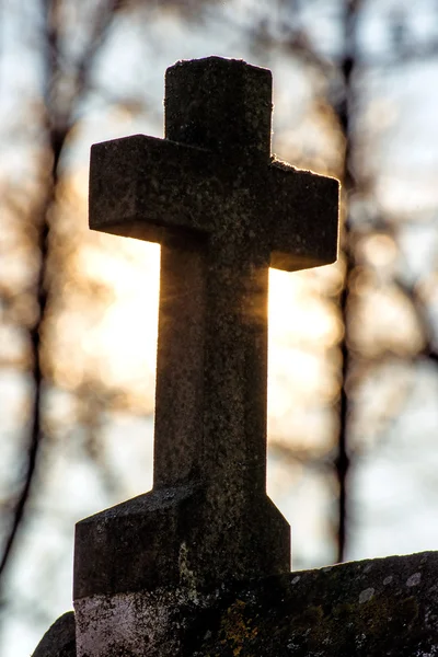 Cruz na luz traseira — Fotografia de Stock