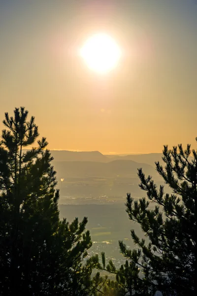 Sunset over the Swabian Mountains in South-Germany — Stock Photo, Image