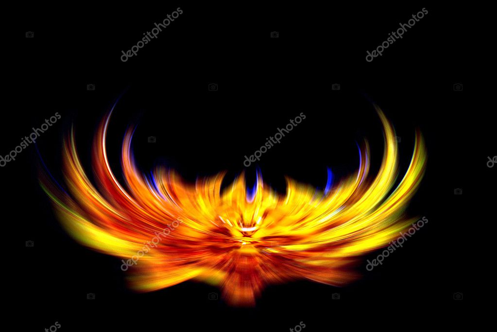 Dancing flames on a black background