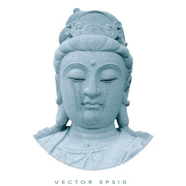 Vektör - Guanyin taş oyma.