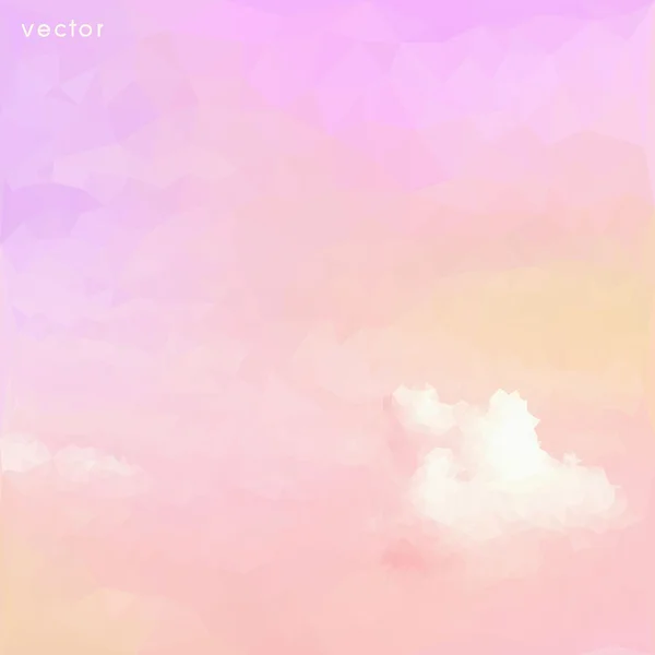 Pastel op wolken, lage poly stijl vector — Stockvector