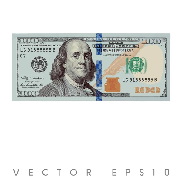 Vecteur - Cent dollars, isolé sur blanc . — Image vectorielle