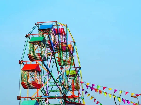 Cute Little Ferris Wheel Evening Carnival — Stock Photo, Image