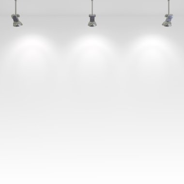 Blank wall and interior lighting.