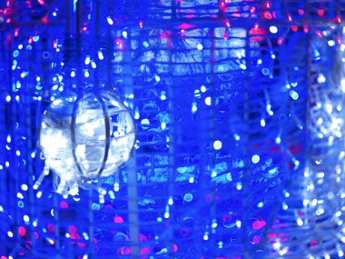 Noel Festivaller gece görünümünde, arka plan bokeh ile ışıklar defocused.