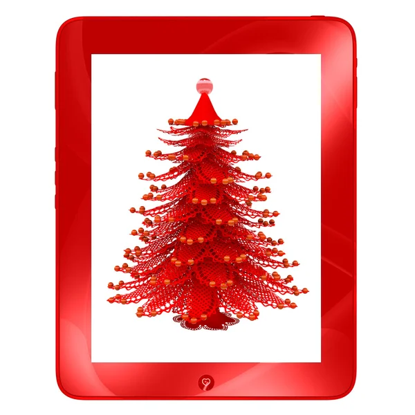 Tablet PC kerstboom. — Stockfoto