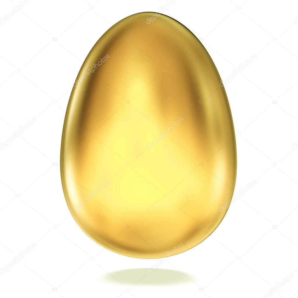 Return on investment concept, Golden egg isolated on white background.