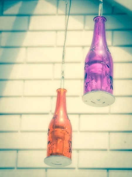 Vintage bottles with bulbs — Stock Photo, Image