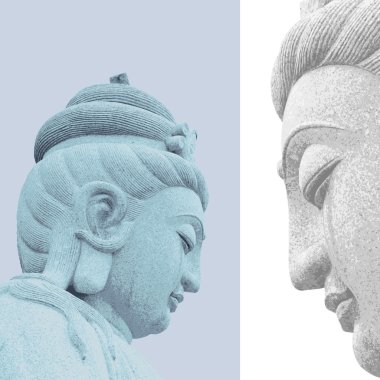 Vektör - Guanyin taş oyma.
