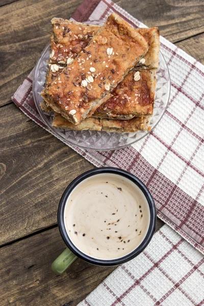 Ev yapımı ekmek ve kahve — Stok fotoğraf