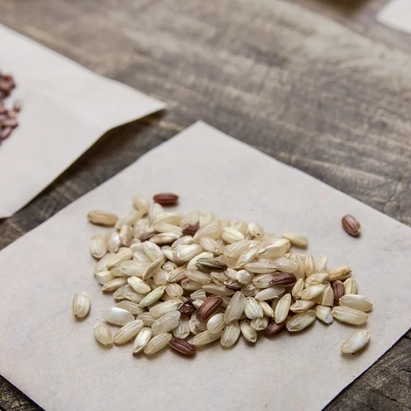 Brown rice  on table — Stock Photo, Image