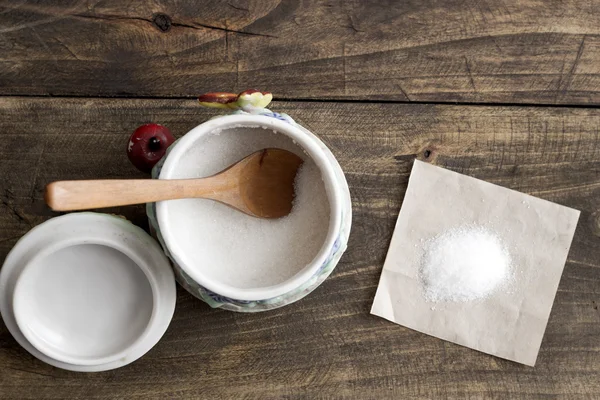 White sugar in  bowl — Stock Photo, Image