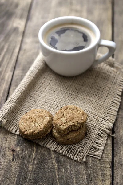 Čokoláda čip cookies a káva — Stock fotografie