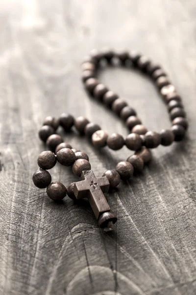 Wooden rosary beads — Stock Photo, Image