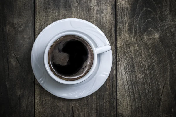 Vista aérea de una taza de café negro recién hecho —  Fotos de Stock