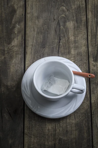 Luftaufnahme einer leeren Teetasse — Stockfoto