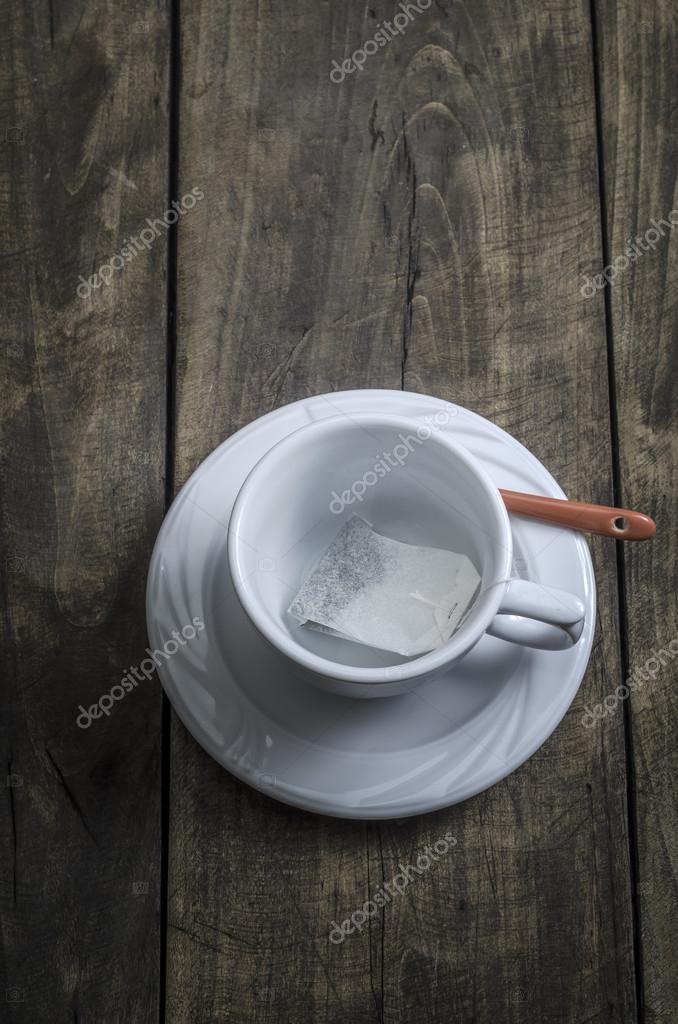 Aerial view of empty tea cup Stock Photo by ©librakv 91944356