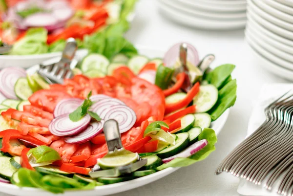 Salade végétarienne fraîche dans l'assiette — Photo