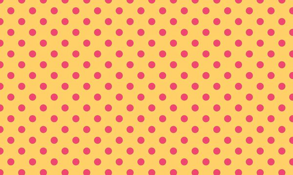 Красные точки на желтом фоне. Дизайн рисунка без швов.