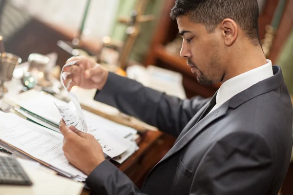 Lawyer or bankar or businessman  working in office — Stock Photo, Image