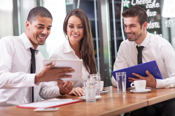 Business meeting in a cafe — Stock Photo, Image