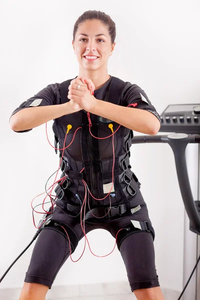 Ajuste mujer joven ejercicio posición clave de la secuencia speedfitness — Foto de Stock