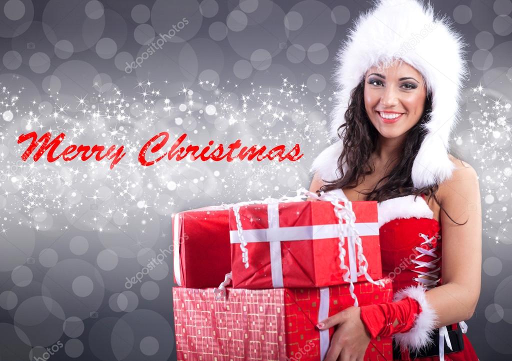 Sexy girl merry christmas