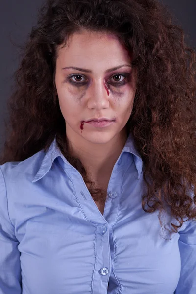 Desperate scared and battered women,concept of violence over wom — Stock Photo, Image