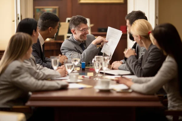 Team of successful lawyer or businessman at a meeting in the off — Stock Photo, Image