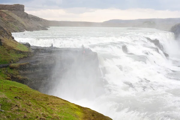Gullfoss vattenfall på sommaren, Island — Stockfoto