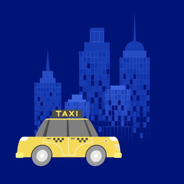 Taxi notturno — Vettoriale Stock