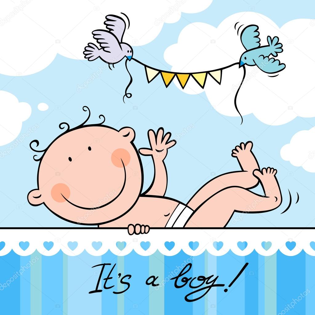 Baby Boy Greeting Card Stock Vector C Sonyara 70178455